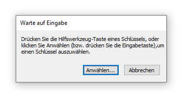 Dialogbox Warte auf Eingabe